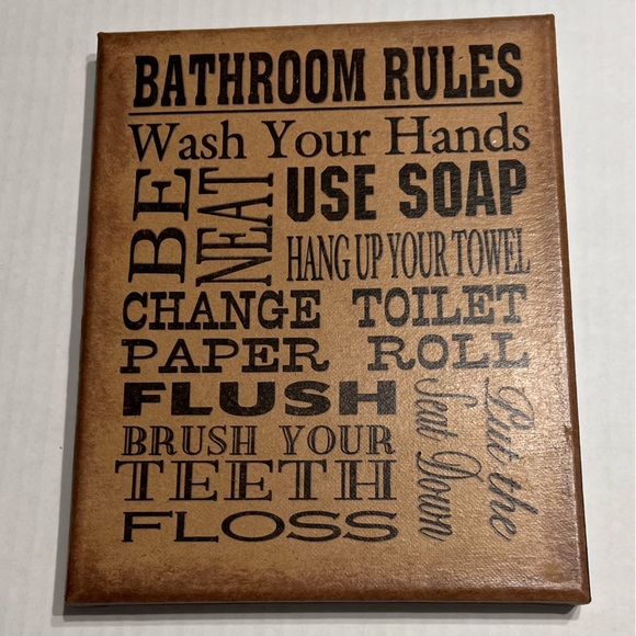 Set of 2 - 8” X 10” Country Bathroom Signs - gently used - very good condition - Picture 3 of 7